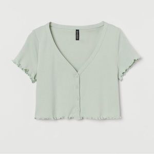 H&M Button-Front Crop Top